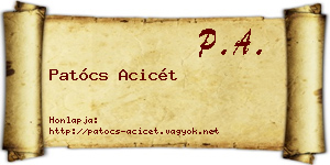 Patócs Acicét névjegykártya